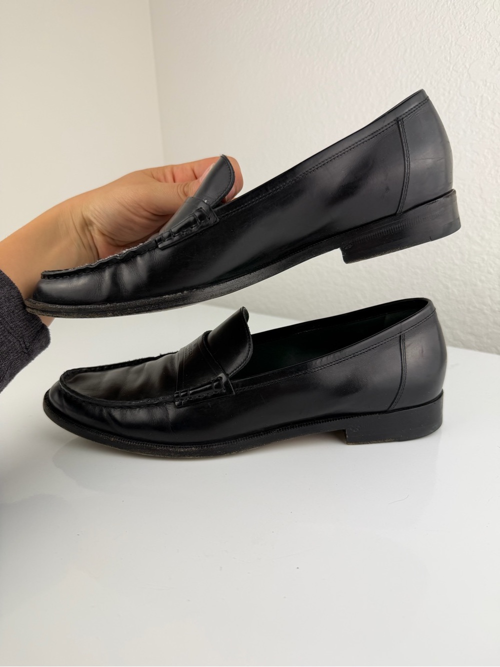 Gucci Black Leather Loafers Black 37.5/7.5 - Picture 3 of 15